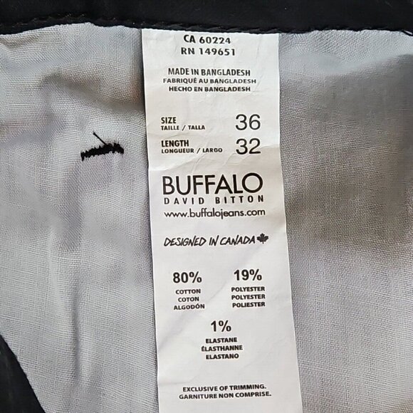 Buffalo David Bitton Ash Jeans Men's Size W34 L32 Black Slim Fit NWT Classic - Picture 14 of 15